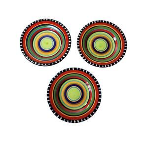 GIBSON ELITE Colorful PUEBLO SPRINGS Stoneware 8.25" Salad Plates -Set of 3